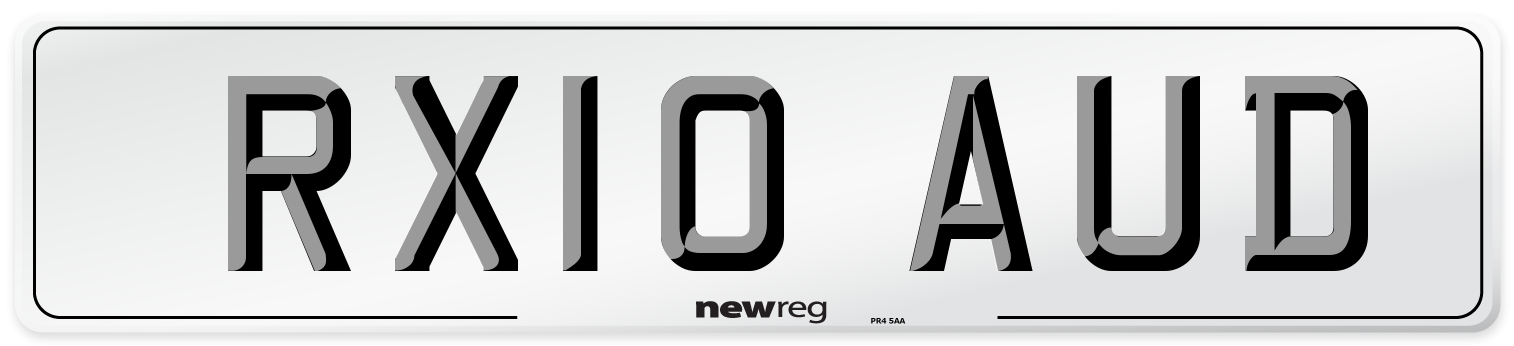 RX10 AUD Number Plate from New Reg
